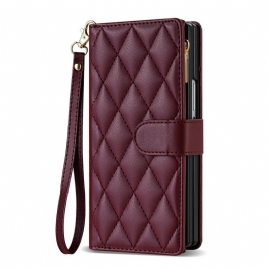 Folio Deksel Til Samsung Galaxy Z Fold 7 Polstret Med Skulderstropp Og Snor