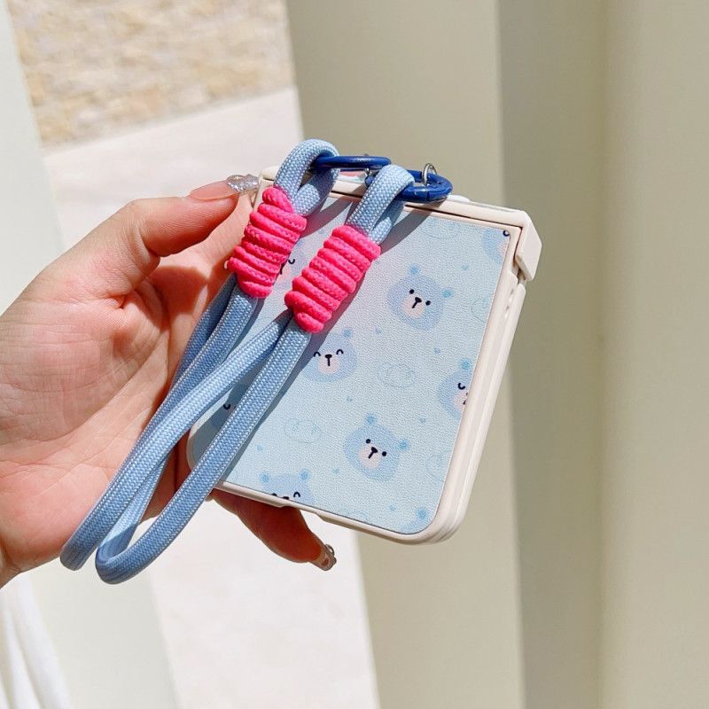 Deksel Samsung Galaxy Z Flip 7 Fe Bjørnedesign Og Håndleddsstropp