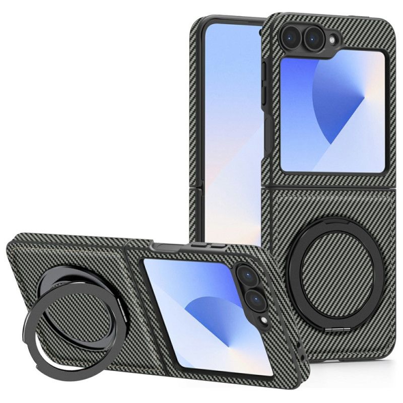 Deksel Samsung Galaxy Z Flip 7 Fe Magnetisk Karbonfiber Og Stativ