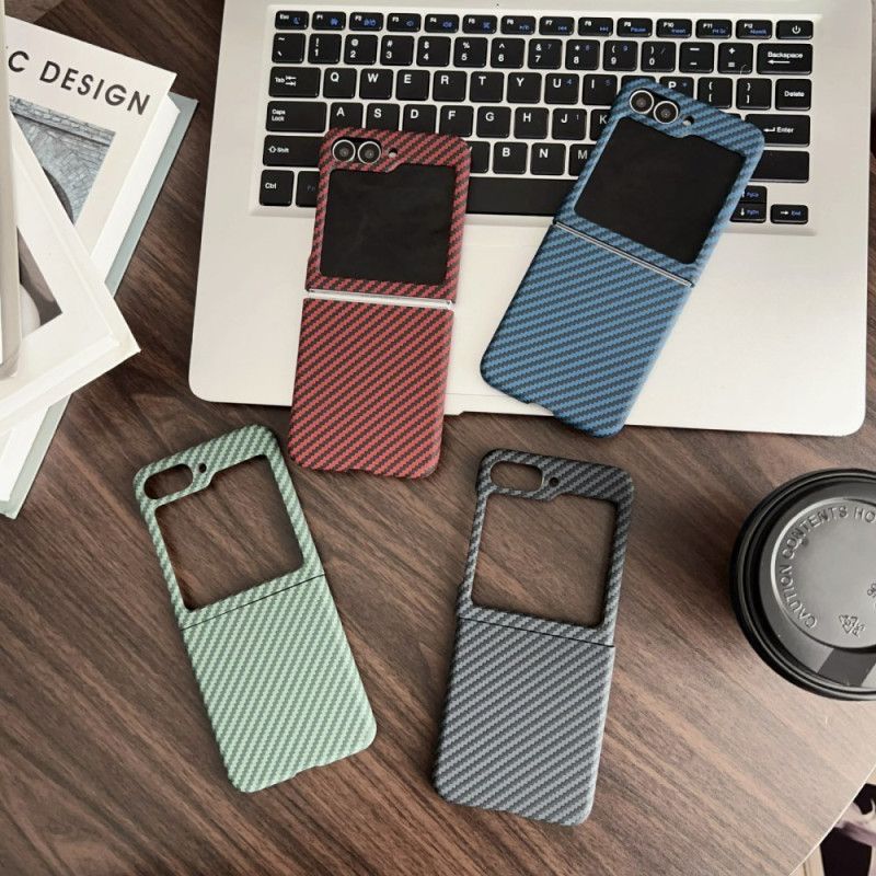 Deksel Samsung Galaxy Z Flip 7 Fe Magnetisk Karbonfibertekstur