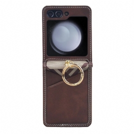 Deksel Samsung Galaxy Z Flip 7 Fe Mobildeksel Kortholder Og Metallring