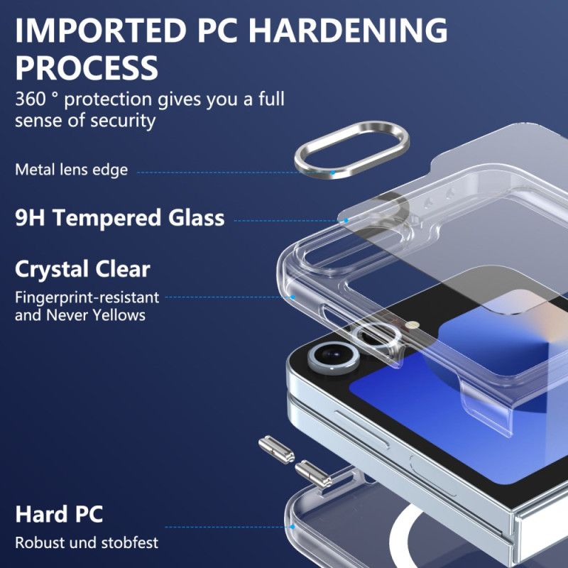 Deksel Samsung Galaxy Z Flip 7 Fe Mobildeksel Magsafe-kompatibel Gjennomsiktig Med Skjermbeskytter