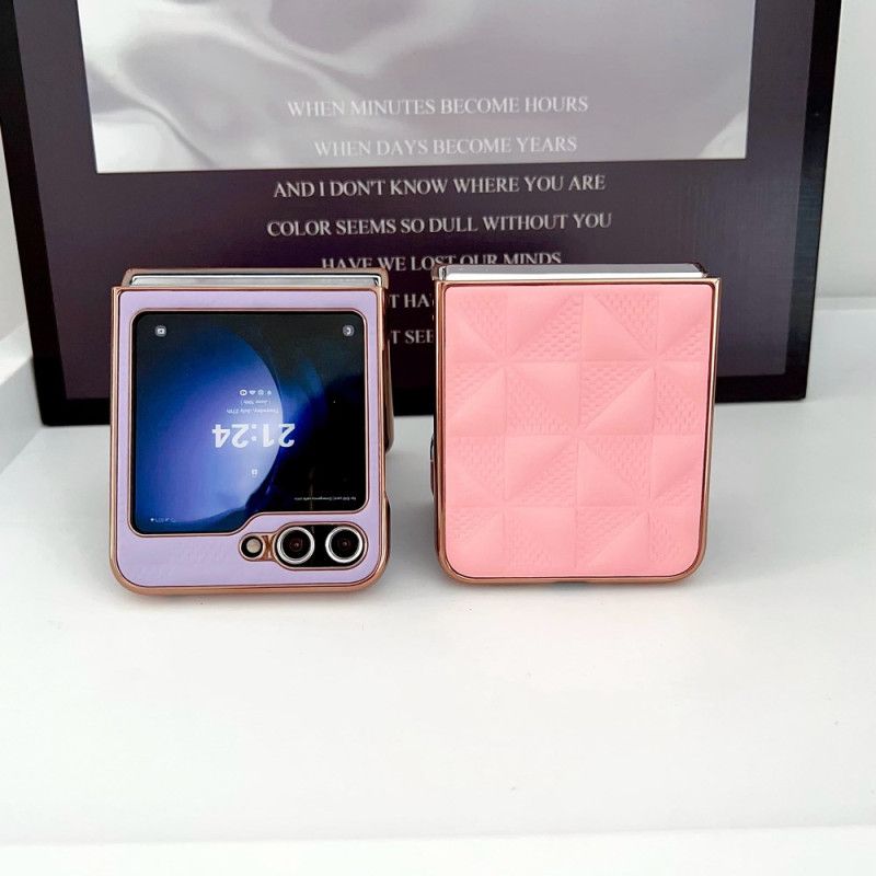 Deksel Samsung Galaxy Z Flip 7 Fe Mobildeksel Vatterte Kanter Med Metalleffekt