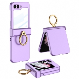 Deksel Samsung Galaxy Z Flip 7 Fe Ringholder Og Gkk Skjermbeskytter I Herdet Glass Beskyttelse Deksel
