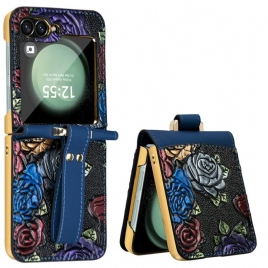 Deksel Samsung Galaxy Z Flip 7 Fe Skulderrem Med Blomsterdesign