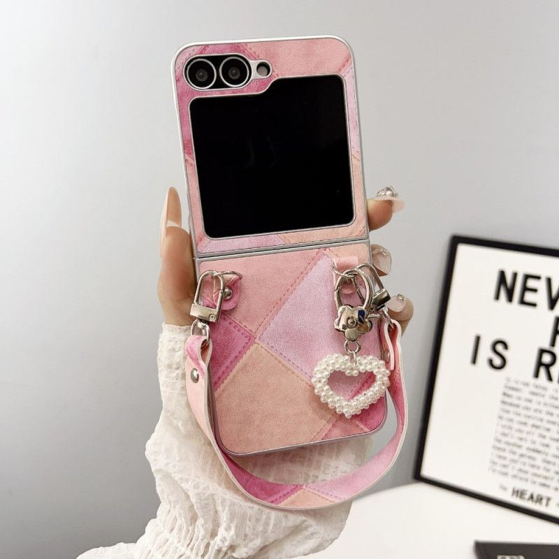 Deksel Til Samsung Galaxy Z Flip 7 Fe Diamantmønster Med Stropp