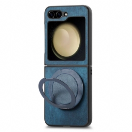 Deksel Til Samsung Galaxy Z Flip 7 Fe Semsket Skinneffekt Med Roterende Stativ