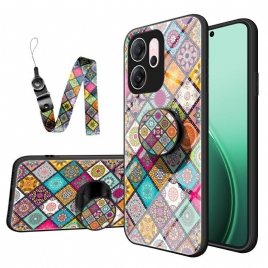 Deksel Oppo Reno 14f 5g Mobildeksel Patchwork-stativ Og Snor