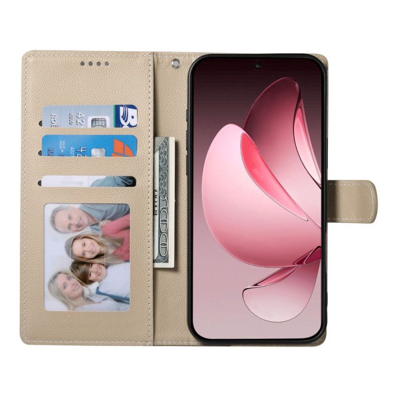 Folio Deksel Oppo Reno 14f 5g Ensfarget Beskyttelse Deksel