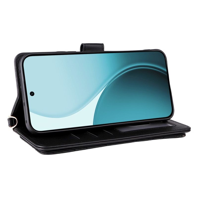 Folio Deksel Til Oppo Reno 14f 5g Premium Design Med Skulderstropp Og Snor