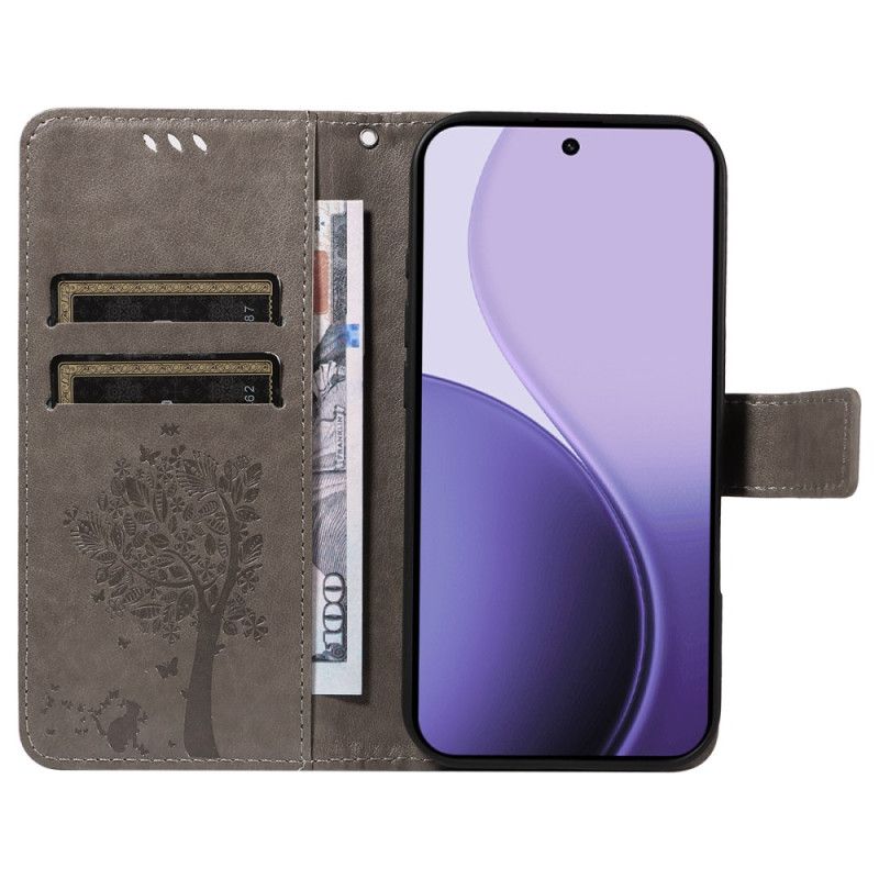 Folio Deksel Til Oppo Reno 14f 5g Tre Og Katt