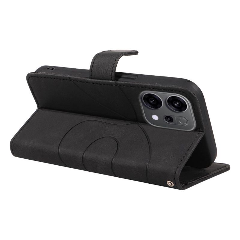 Lærdeksel Folio Deksel Oppo Reno 14f 5g Bølgete