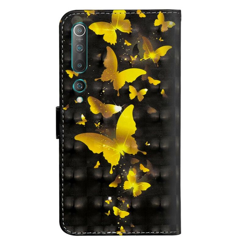 Folio Deksel Til Xiaomi Mi 10 / 10 Pro Gule Sommerfugler