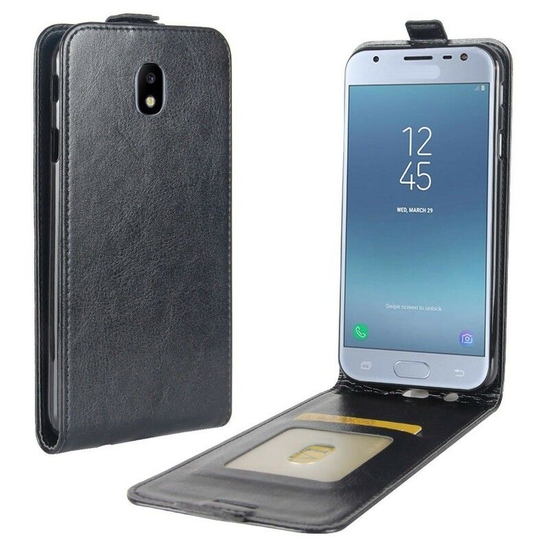 Lærdeksel Til Samsung Galaxy J3 2017 Folio Deksel Brettbar Skinneffekt