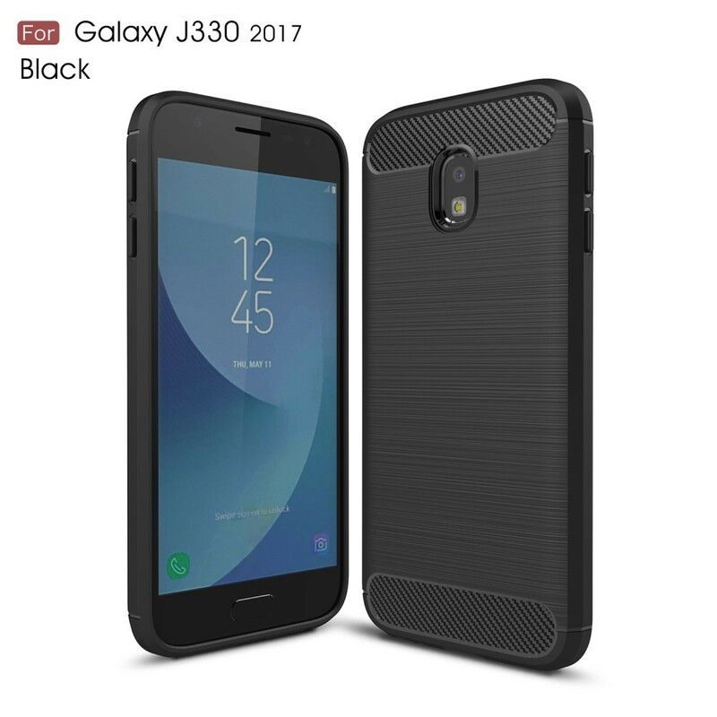 Mobildeksel Til Samsung Galaxy J3 2017 Børstet Karbonfiber