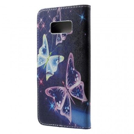 Folio Deksel Til Samsung Galaxy S8 Plus Sommerfugler