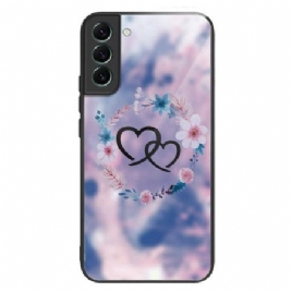 Deksel Samsung Galaxy S24 5g Hjerter Og Blomster I Herdet Glass
