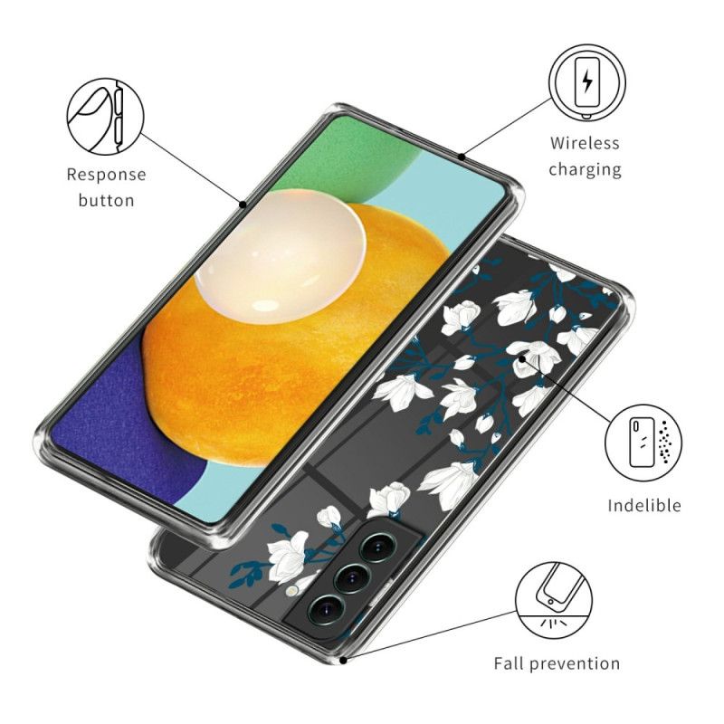 Deksel Samsung Galaxy S24 5g Mobildeksel Gjennomsiktige Magnoliaer