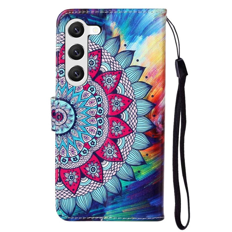 Folio Deksel Samsung Galaxy S24 5g Mandala Stroppmønster