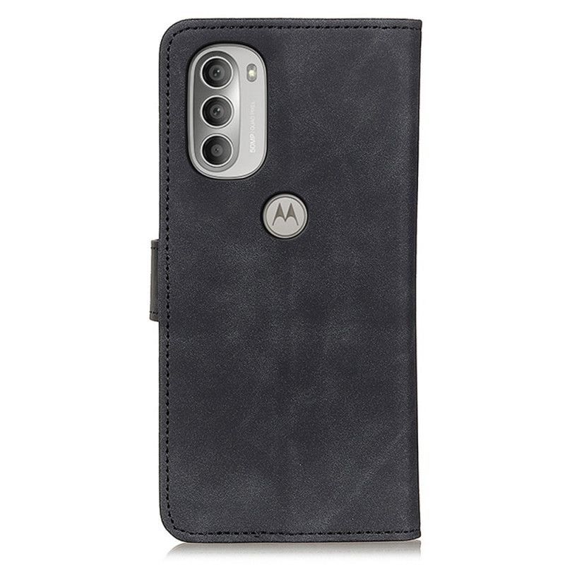Lærdeksel Til Moto G51 5G Vintage Skinneffekt Khazneh
