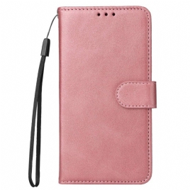 Folio Deksel Til Xiaomi Redmi Note 12 Pro Med Kjede Vanlig Med Stropp