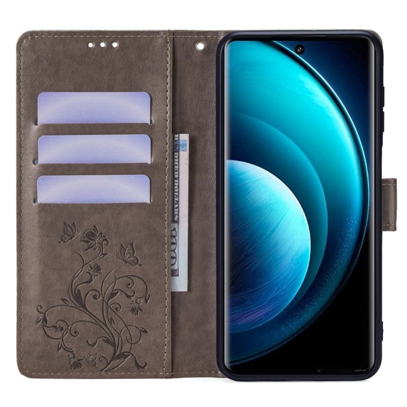 Folio Deksel Vivo X100 Pro Blomsterstropp