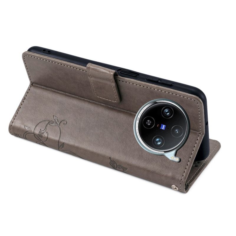 Folio Deksel Vivo X100 Pro Blomsterstropp