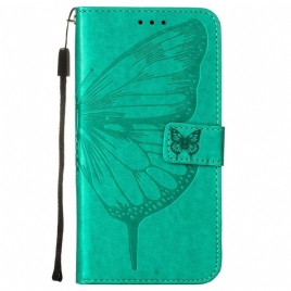 Folio Deksel Til Samsung Galaxy S23 5G Sommerfugldesign Med Snor