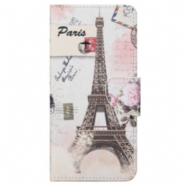 Folio Deksel Til Samsung Galaxy S23 5G Vintage Eiffeltårnet