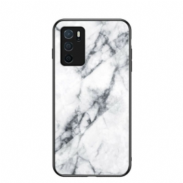 Deksel Til Oppo A16 / A16s Marmorfarger Herdet Glass
