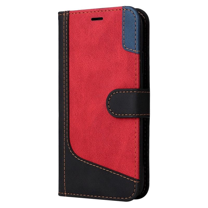 Folio Deksel Til iPhone 14 Pro Max Med Kjede Tricolor Med Stropp