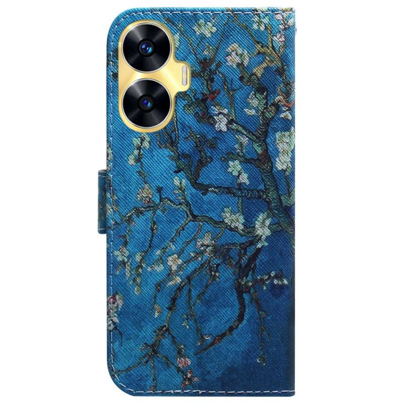 Folio Deksel Realme C55 Aprikosblomster