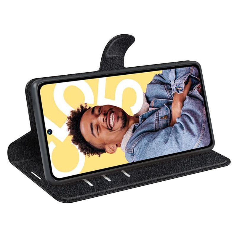 Folio Deksel Realme C55 Klassisk Litchi-imitasjonsskinn