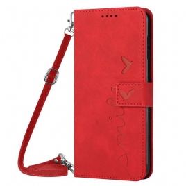 Folio Deksel Realme C55 Smil Med Skulderstropp