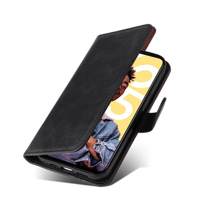 Folio Deksel Realme C55 Stropp Med Skinntekstur Beskyttelse Deksel