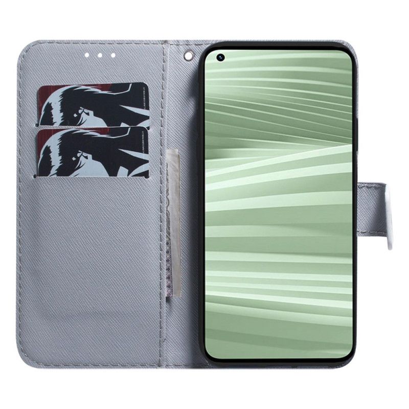 Folio Deksel Til Realme C55 Tigerhvit