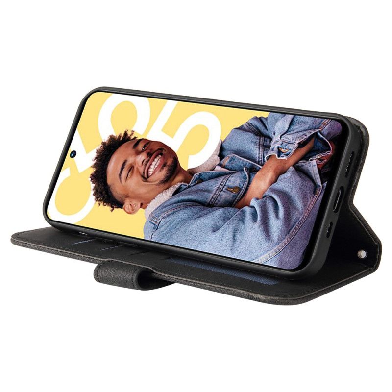 Lærdeksel Folio Deksel Realme C55 Mobildeksel Dekorativ Nagle Med Semsket Skinneffekt