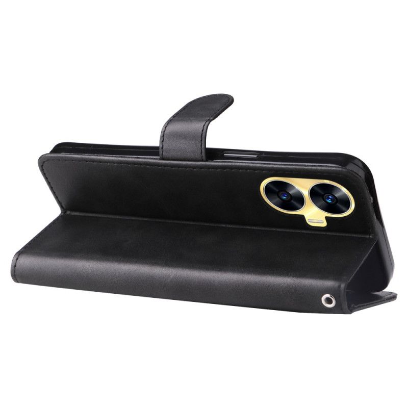 Lærdeksel Folio Deksel Realme C55 Mobildeksel Myntpung Foran