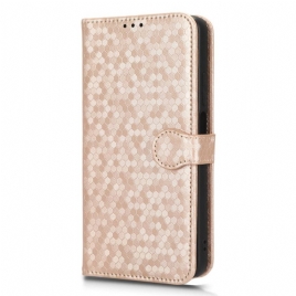 Lærdeksel Folio Deksel Realme C55 Mobildeksel Skinnende Prikker Med Stropp