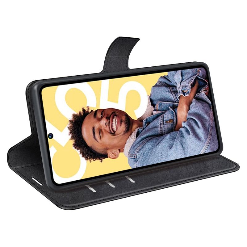 Lærdeksel Folio Deksel Realme C55 Mobildeksel Skinnstil