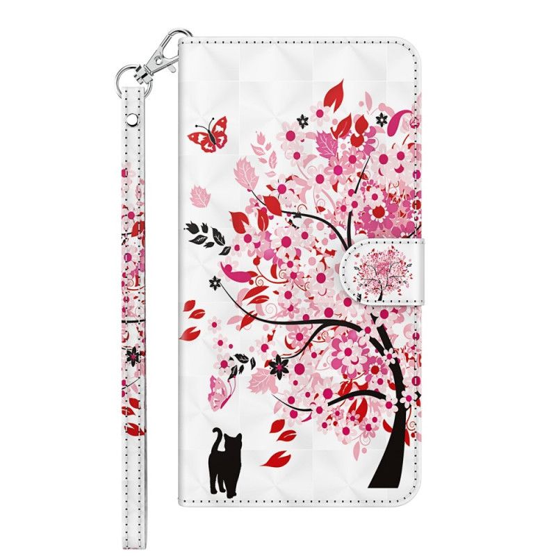 Folio Deksel Til Xiaomi Redmi 10C Med Kjede Thong Rose Tree