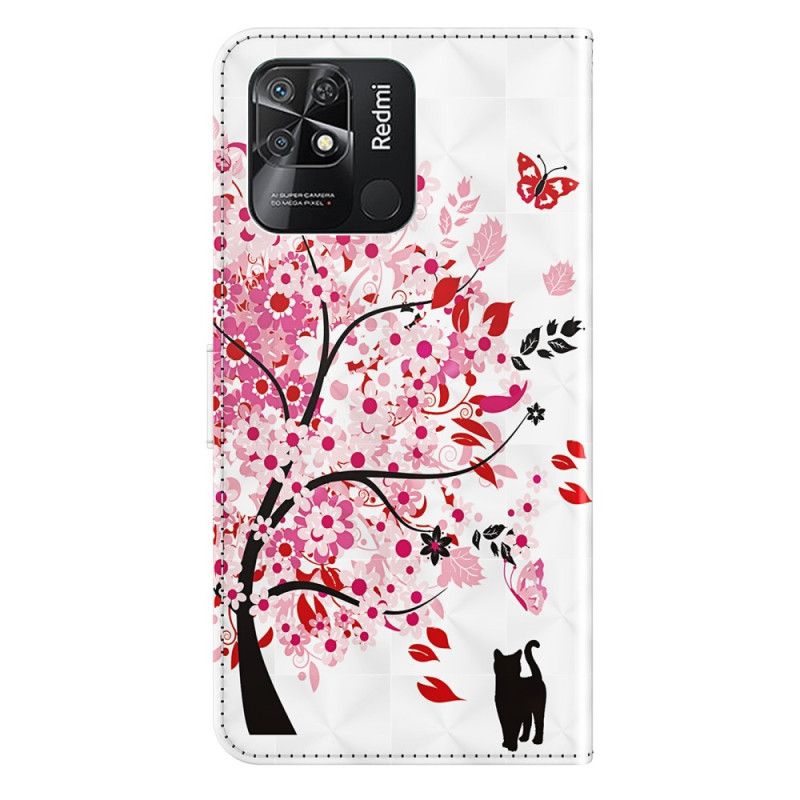 Folio Deksel Til Xiaomi Redmi 10C Med Kjede Thong Rose Tree