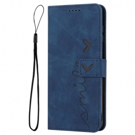 Folio Deksel Realme C67 Smile-semsket Skinneffekt