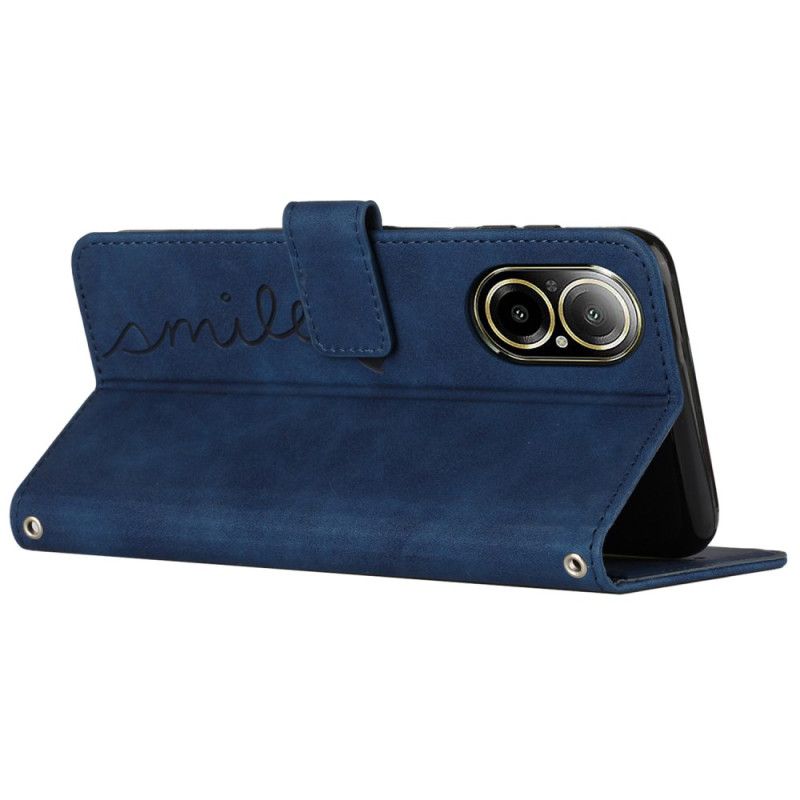 Folio Deksel Realme C67 Smile-semsket Skinneffekt