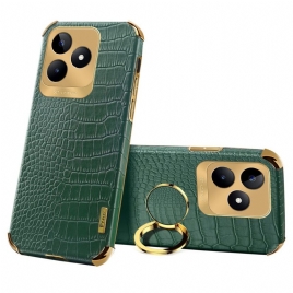 Deksel Realme C53 Ringholder Med Krokodilletekstur