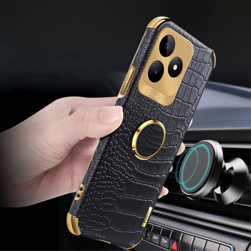 Deksel Realme C53 Ringholder Med Krokodilletekstur