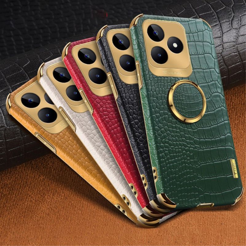 Deksel Realme C53 Ringholder Med Krokodilletekstur