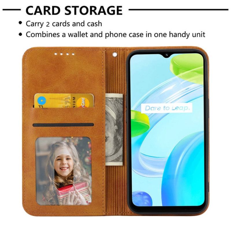 Folio Deksel Realme C53 Diamantmønsterstropp