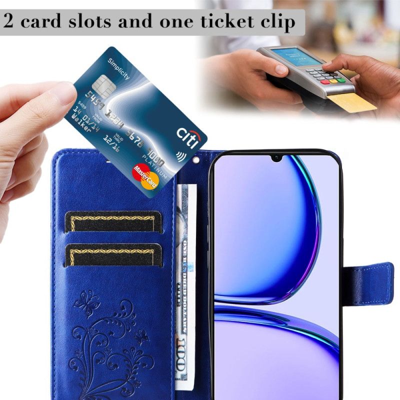 Folio Deksel Til Realme C53 Kjempestore Sommerfugler Med Stropp