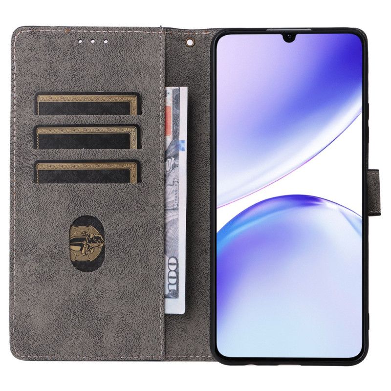 Folio Deksel Til Realme C53 Rfid-beskyttelse Med Snor